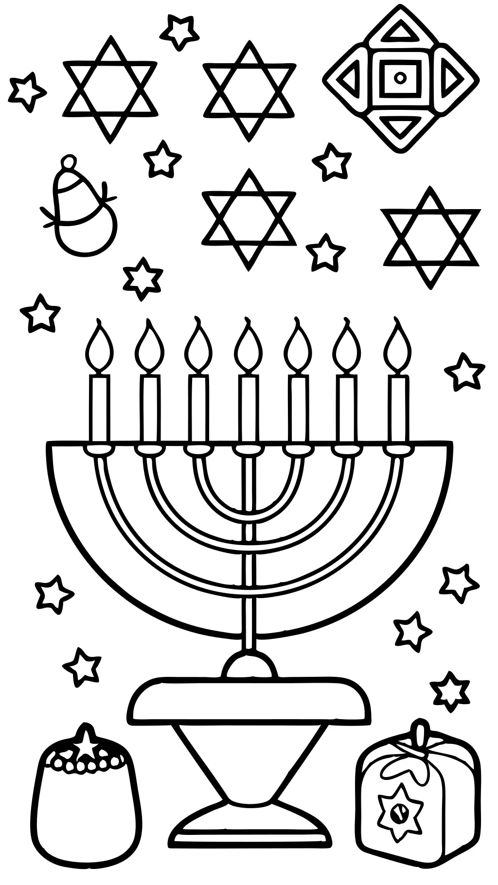 páginas para colorear de Hanukka